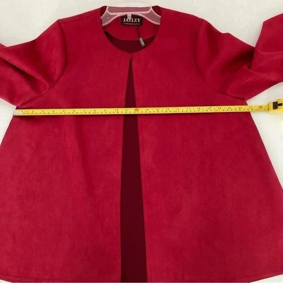 JAYLEY Red Luxury Faux Suede Jacket New One Size - Picture 7 of 9